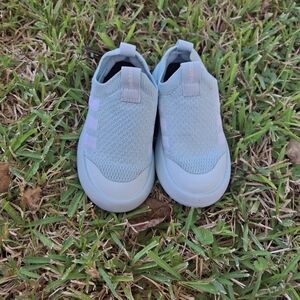 adidas Kids Slip-On Sneakers - Light Blue and Pink
